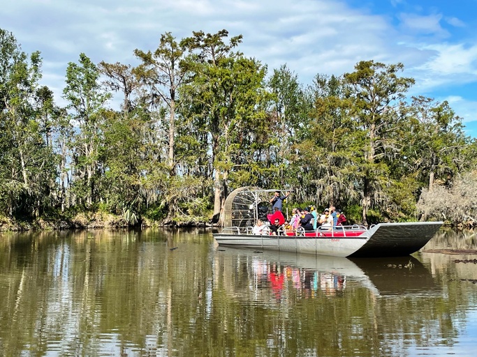 Large group on airboat