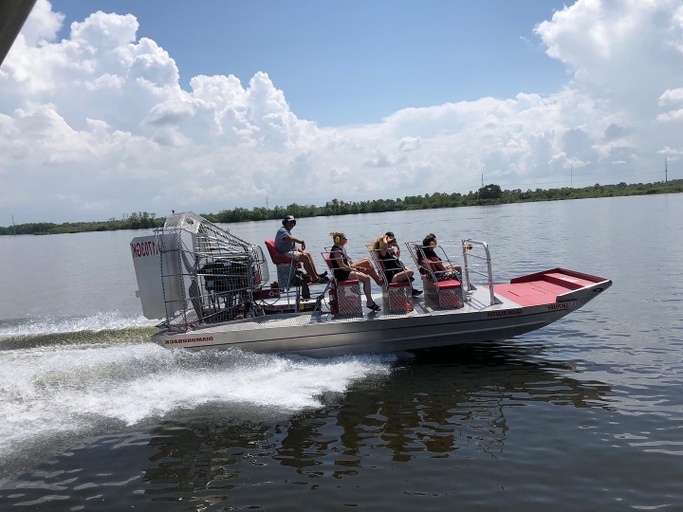 Small group on an airboat tour